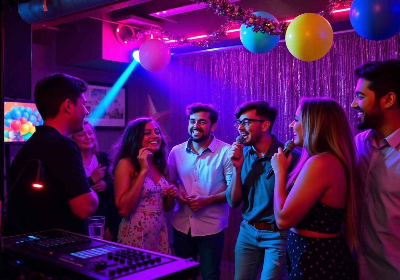 Aniversário animado com karaokê